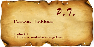 Pascus Taddeus névjegykártya
